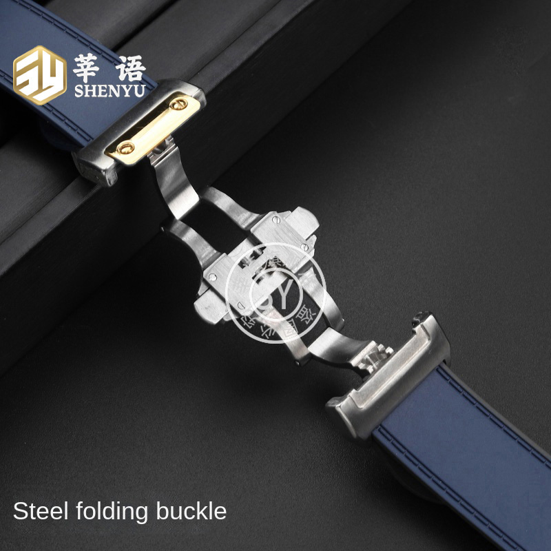 Shenyu Rubber watch strap For  - Cartier Watch Santos 评论和价格
