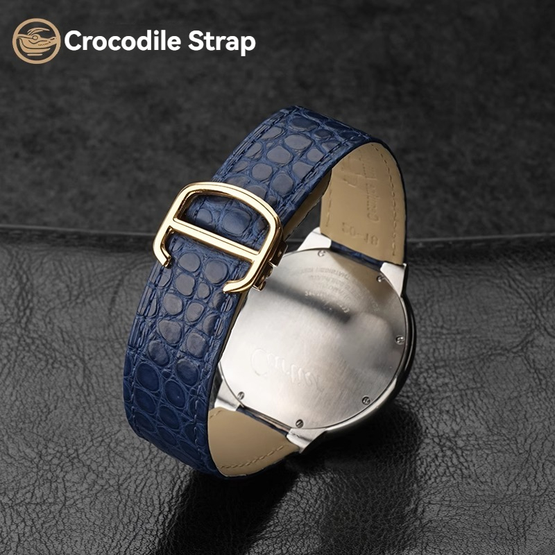 Crocodile leather watch strap  - Cartier Watch Ballon Bleu 评论和价格