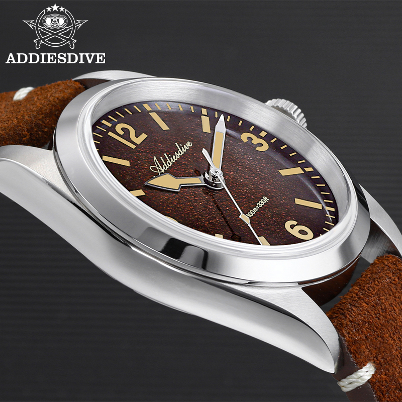 ADDIESDIVE 36MM 200M Waterproo - Suede Strap Watch 评论和价格