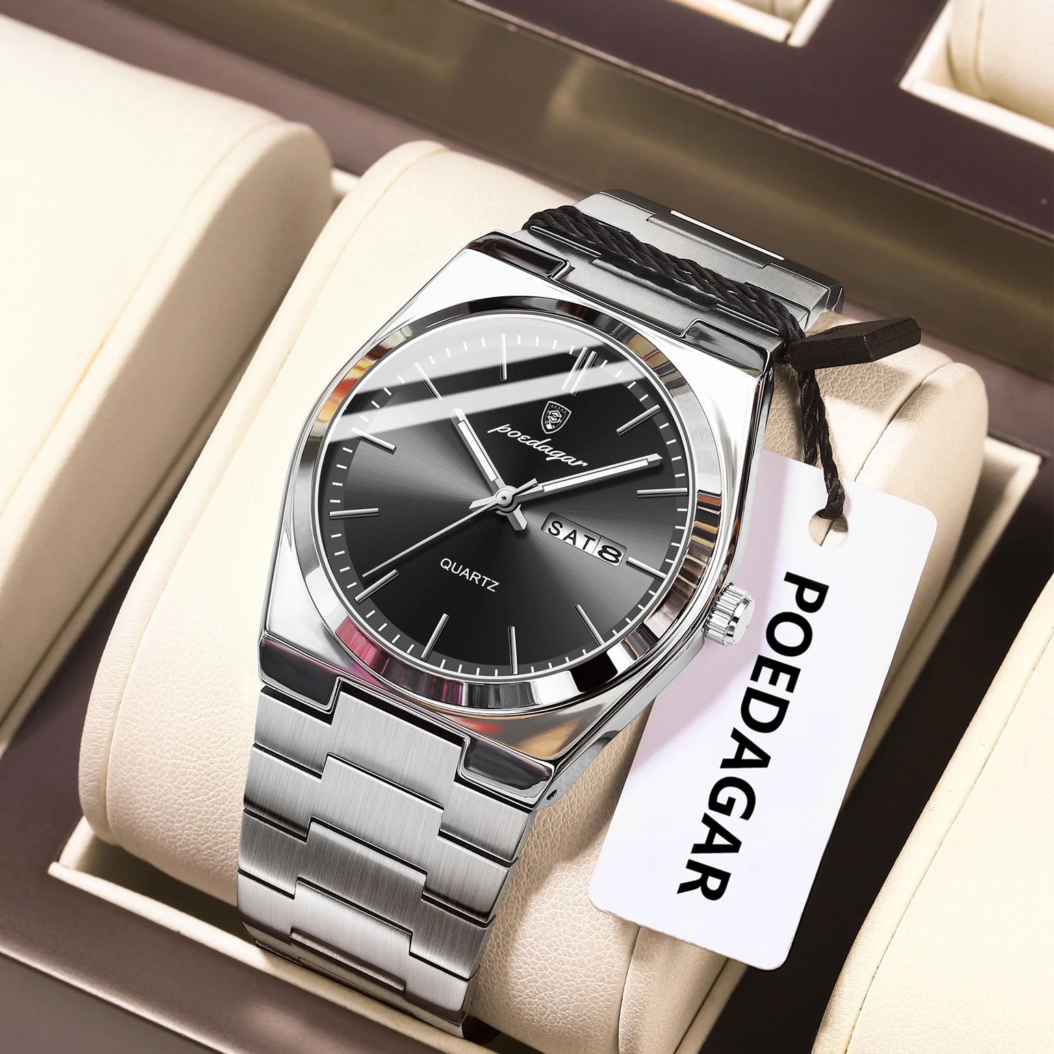 POEDAGAR Luxury Men's Quartz W - Patek Philippe Watch Nautilus 评论和价格