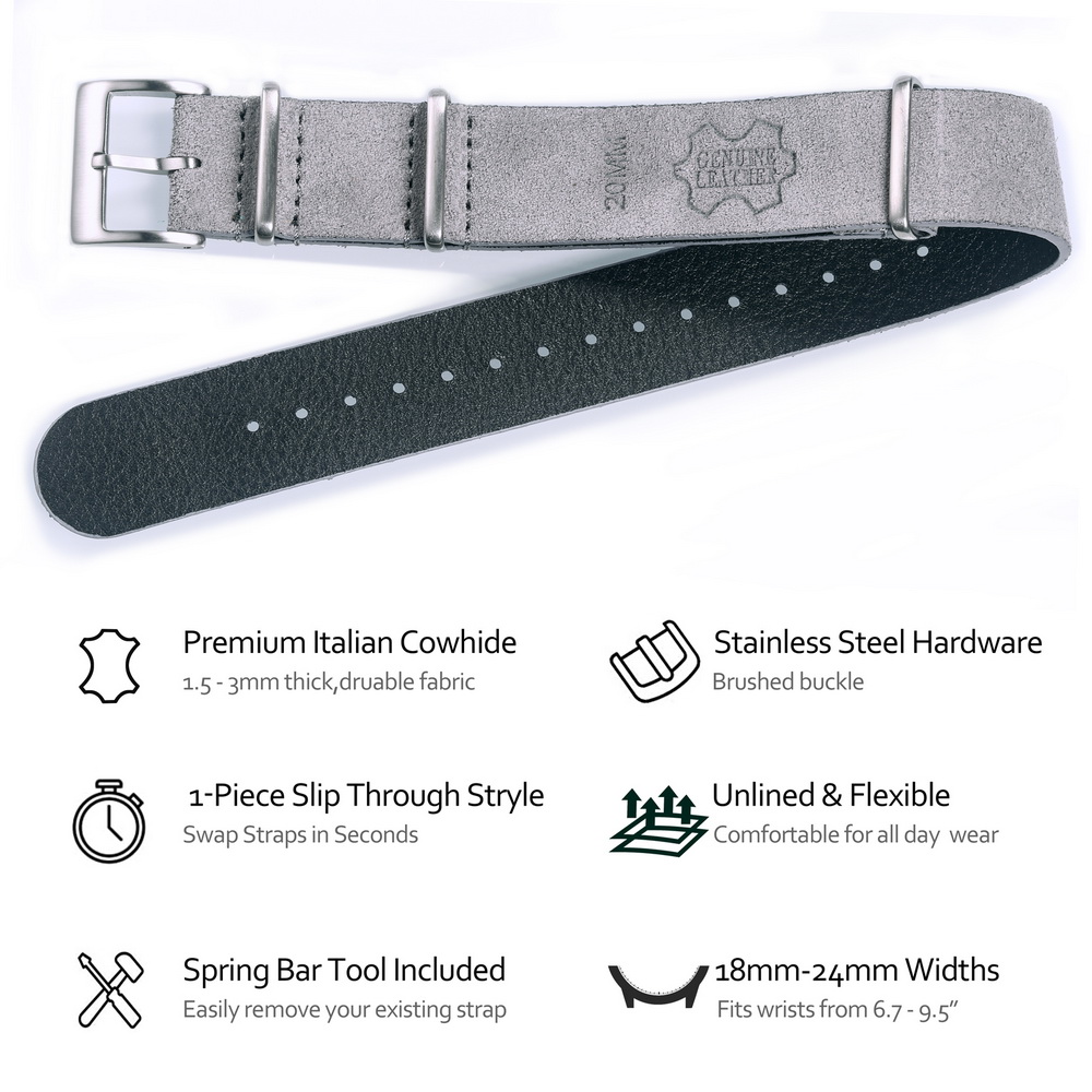 HEMSUT Genuine Leather Watch B - Suede Strap Watch 评论和价格
