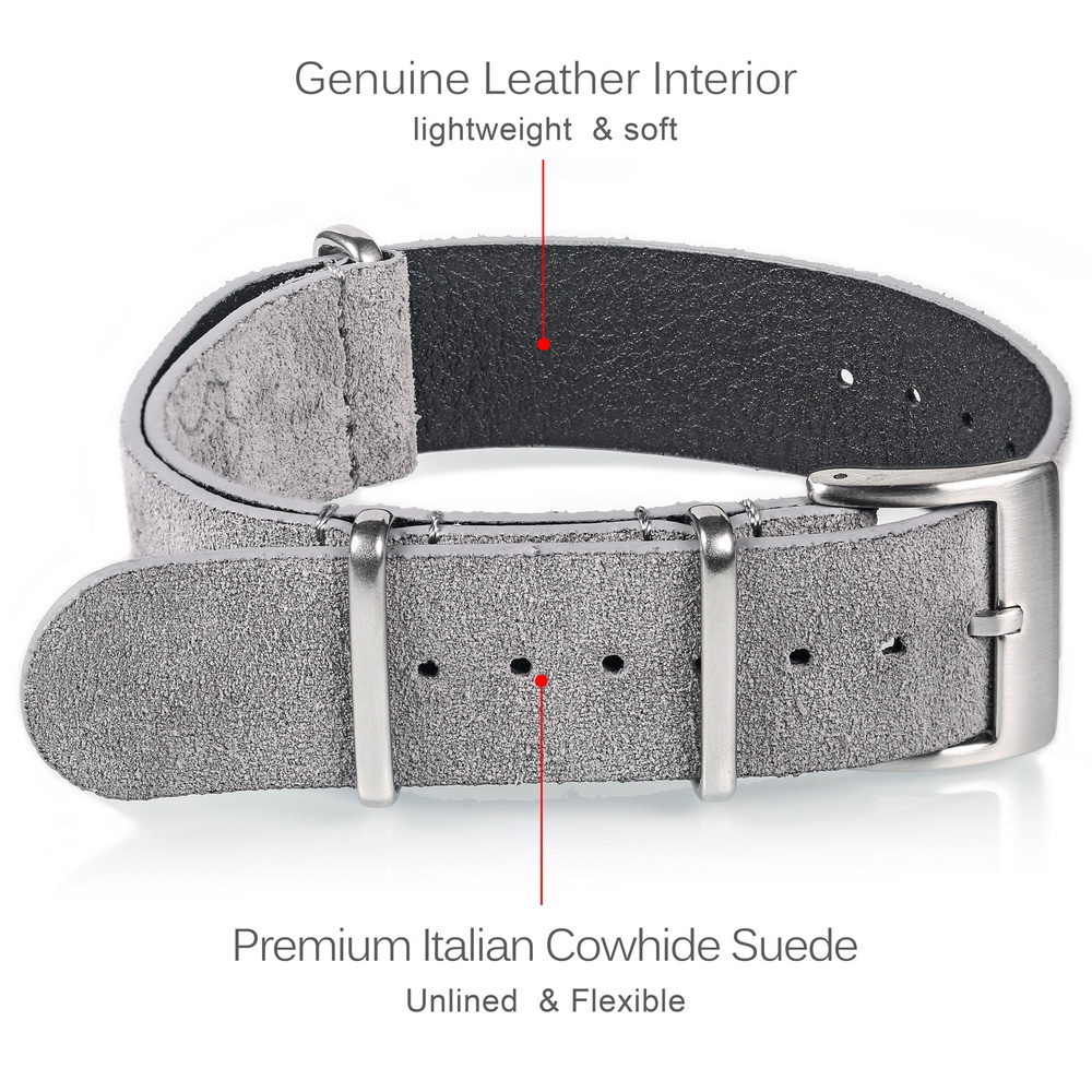 HEMSUT Genuine Leather Watch B - Suede Strap Watch 评论和价格